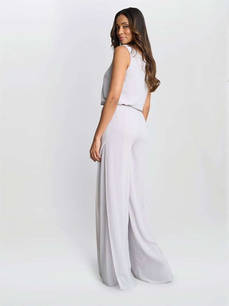 Gina Bacconi Chiffon Layered Slit Trousers - Image 2 of 6