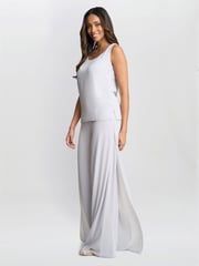 Gina Bacconi Chiffon Layered Slit Trousers - Image 3 of 6