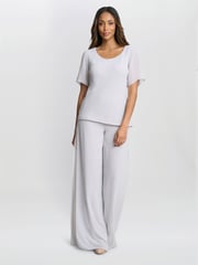 Gina Bacconi Chiffon Layered Slit Trousers - Image 4 of 6
