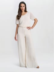 Gina Bacconi Chiffon Layered Slit Trousers - Image 1 of 6