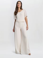 Gina Bacconi Chiffon Layered Slit Trousers - Image 3 of 6