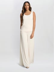 Gina Bacconi Chiffon Layered Slit Trousers - Image 4 of 6