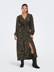 JDY Brown Leopard Print Knit Midi Dress - Image 2 of 5