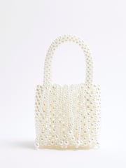 River Island White Waterfall Pearl Bag - Image 1 of 6
