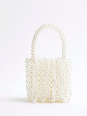 River Island White Waterfall Pearl Bag - Image 3 of 6