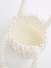 River Island White Waterfall Pearl Bag - Image 5 of 6
