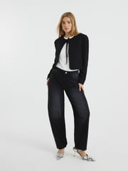 River Island Black Black Tie Front Blazer - Image 2 of 6