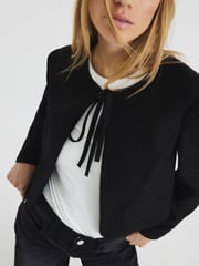 River Island Black Black Tie Front Blazer - Image 4 of 6