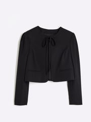 River Island Black Black Tie Front Blazer - Image 5 of 6