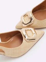 River Island Brown Light Leopard Print Buckle Sling Court Shoes - Image 4 of 5