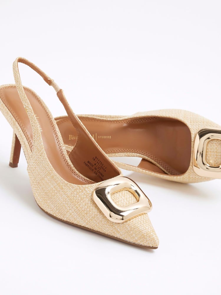River Island Brown Light Leopard Print Buckle Sling Court Shoes - Image 5 of 5