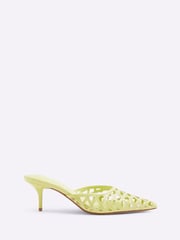 River Island Green Lattice Mule Court Shoes - Image 1 of 6