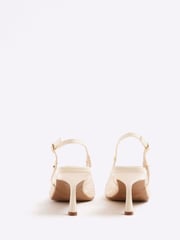 River Island Cream Leopard Print Mesh Court Shoes - Image 5 of 6