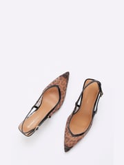 River Island Brown Leopard Print Mesh Court Shoes - Image 5 of 6