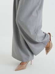 River Island Cream Wide Fit Mesh Sling Back Court Shoes - Image 1 of 6