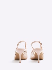 River Island Cream Wide Fit Mesh Sling Back Court Shoes - Image 6 of 6
