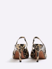 River Island Brown Leopard Print Buckle Sling Court Shoes - Image 3 of 6
