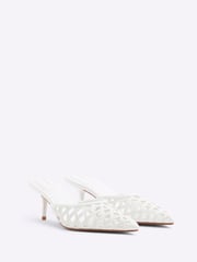 River Island White Lattice Mule Court Shoes - Image 2 of 6