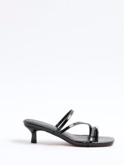 River Island Black Strappy Kitten Heel Mules - Image 2 of 6