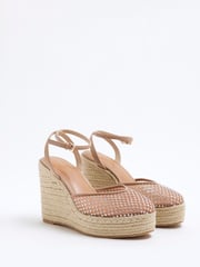 River Island Pink Closed Toe Embellished Wedge Sandals - Image 3 of 6