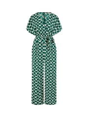 Yumi Green Geometric Print Wrap Jumpsuit - Image 5 of 5