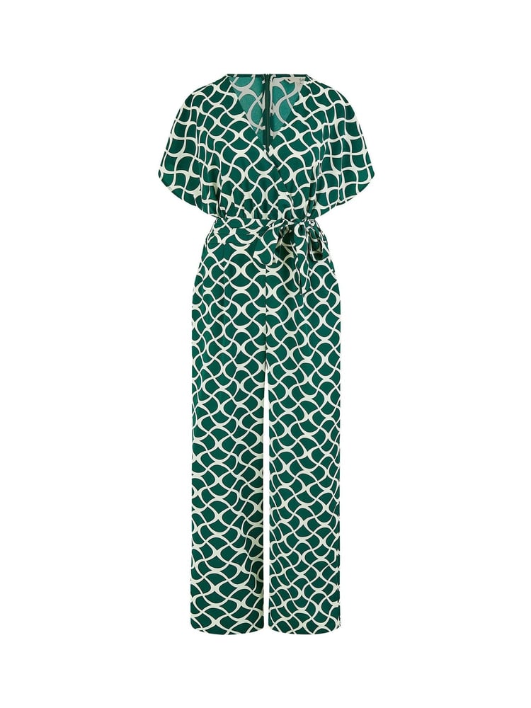 Yumi Green Geometric Print Wrap Jumpsuit - Image 5 of 5