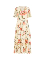 Yumi Cream Floral Mesh Tiered Maxi Dress - Image 5 of 5
