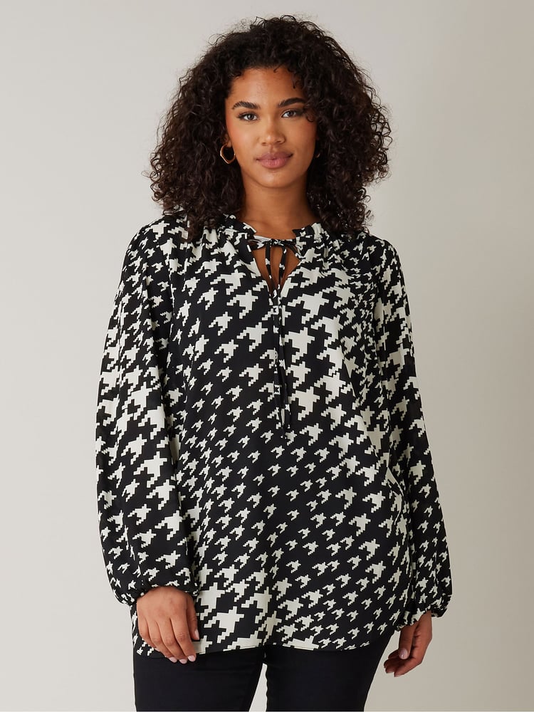 Evans Tie-Neck Long Sleeve Blouse - Image 1 of 4