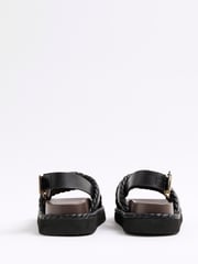 River Island Black Wide Fit Cross Strap Sandals - Image 4 of 6