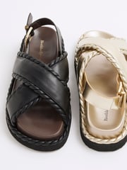 River Island Black Wide Fit Cross Strap Sandals - Image 5 of 6