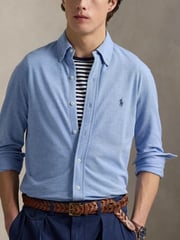 Polo Ralph Lauren Blue Featherweight Mesh Shirt - Image 4 of 5