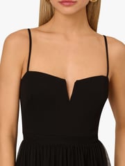 Adrianna by Adrianna Papell Mesh Strapless Black Long Dress - Image 4 of 6