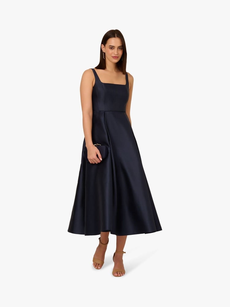Adrianna Papell Blue Mikado Ankle Dress - Image 2 of 6