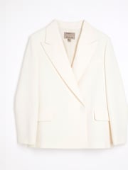 River Island Cream Oversized Petite Double Breasted Blazer - Image 5 of 6