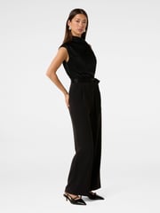 Forever New Black Sienna Satin Asymmetric Jumpsuit - Image 2 of 4