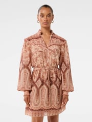 Forever New Brown Sonny Petite Printed Mini Dress - Image 1 of 5