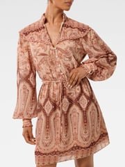 Forever New Brown Sonny Petite Printed Mini Dress - Image 3 of 5