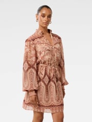 Forever New Brown Sonny Petite Printed Mini Dress - Image 4 of 5