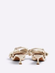 River Island Cream Brown Raffia Sling Back Bow Heeled Court Shoes - Image 4 of 5