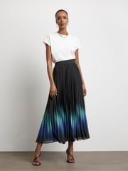 Joanna Hope Blue Pleated Ombre Skirt - Image 3 of 4