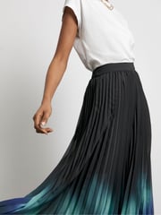Joanna Hope Blue Pleated Ombre Skirt - Image 4 of 4