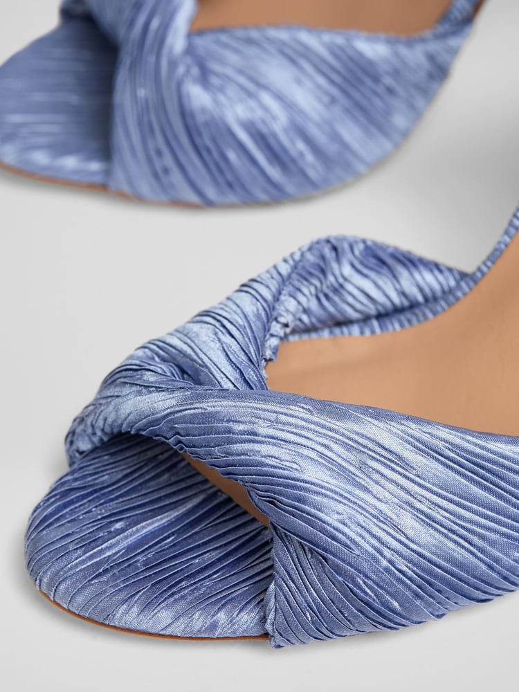 LK Bennett Blue Lilith Blue Fabric Twist Front Sandals - Image 4 of 4 LK Bennett Blue Lilith Blue Fabric Twist Front Sandals - Image 4 of 4