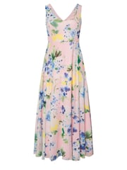 Yours Curve Pink London Floral Mesh Sleeveless Maxi Dress - Image 1 of 1