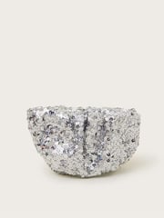 Monsoon Silver Sequin Embellished Ruched Bag - Image 2 of 4