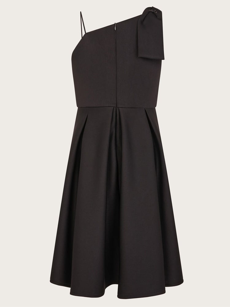 Monsoon Black Nina Asymmetrical Bow Strap Prom Dress - Image 2 of 3