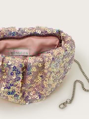 Monsoon Pink Sequin Embellished Ruched Bag - Image 3 of 4