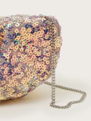 Monsoon Pink Sequin Embellished Ruched Bag - Image 4 of 4