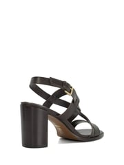 Dune London Brown Juneo Cross Strap High Block Heel Sandals - Image 4 of 6