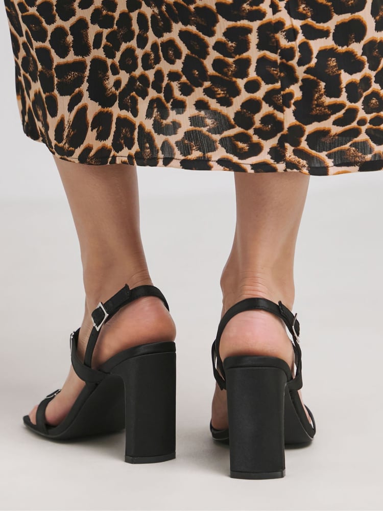 Simply Be Black Extra Wide Fit Barely There High Heel Sandals - Image 2 of 4 Simply Be Black Extra Wide Fit Barely There High Heel Sandals - Image 2 of 4