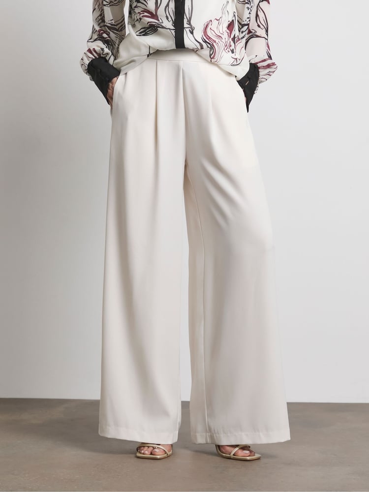 Joanna Hope Tailored Wide Leg Trousers In Ivory - Image 1 of 4